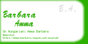 barbara amma business card